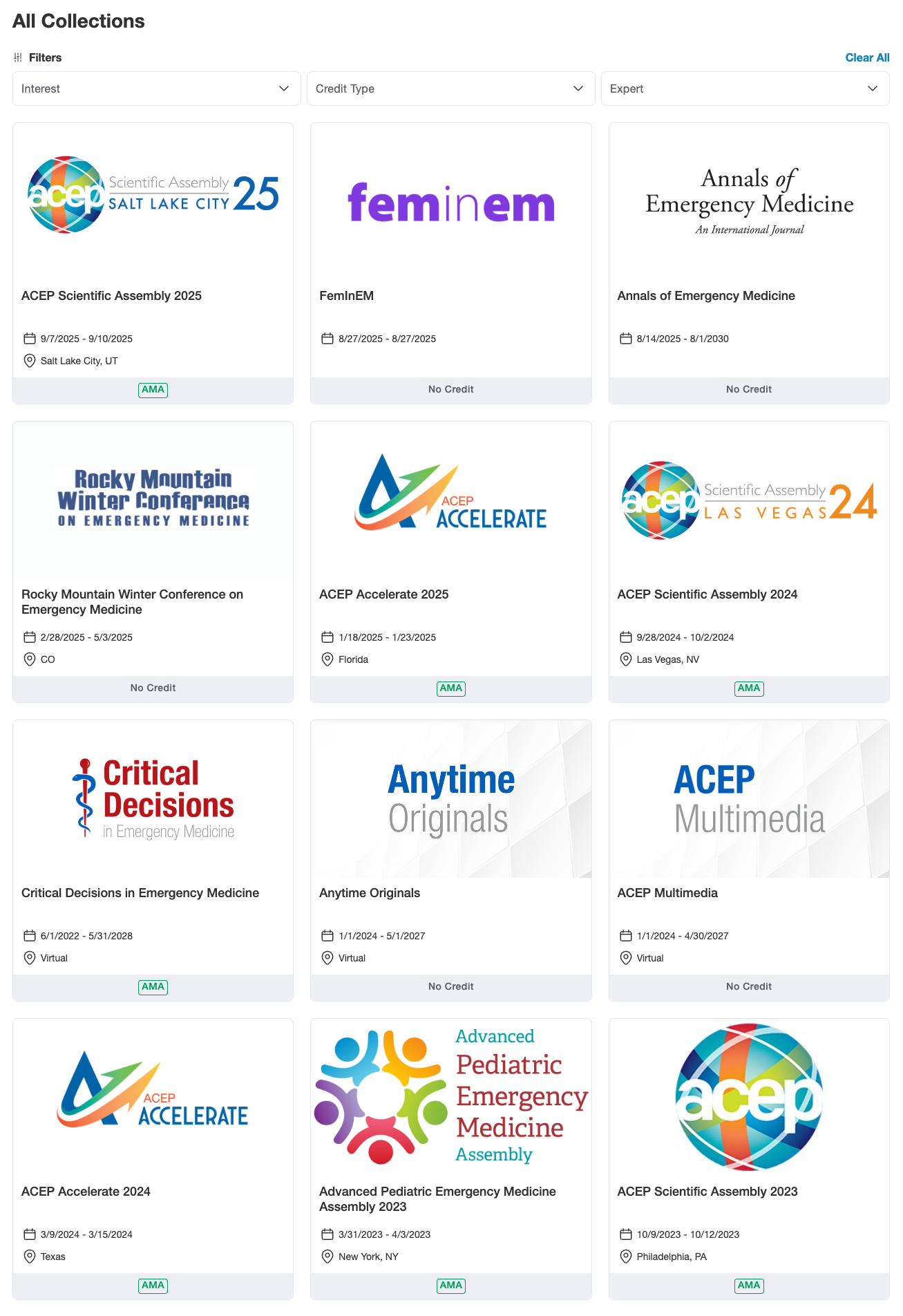 ACEP Anytime Collections