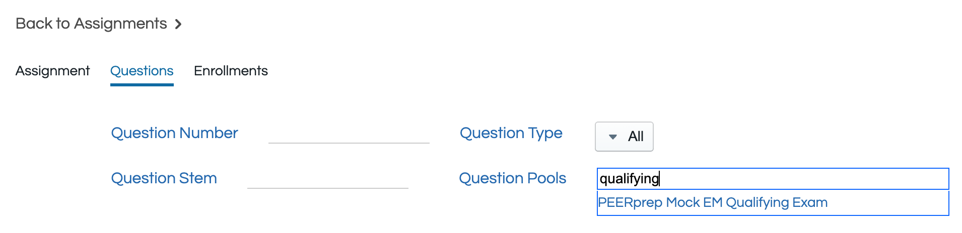 Qualifying Exam Assignments